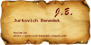 Jurkovich Benedek névjegykártya