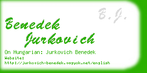 benedek jurkovich business card